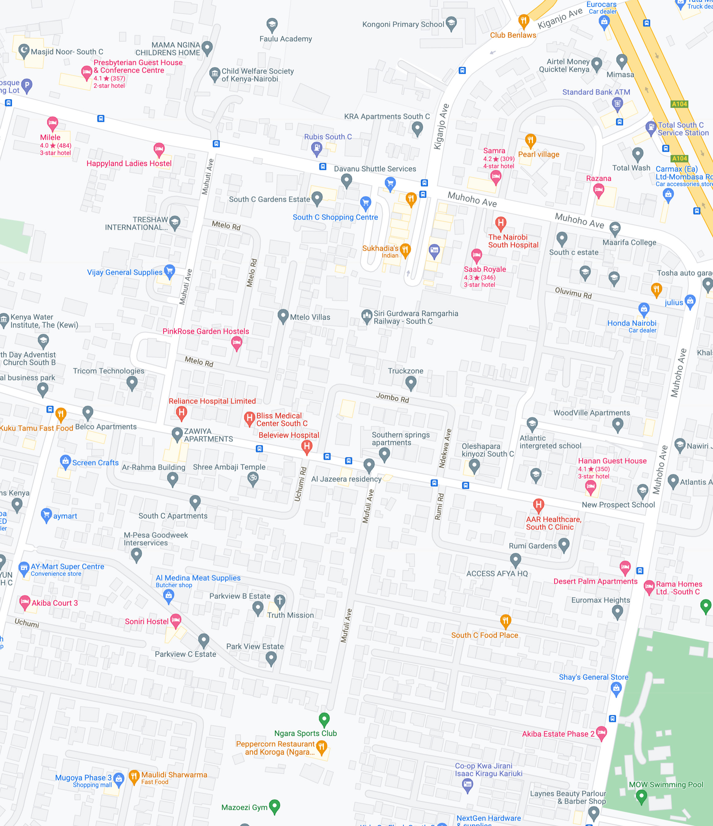 Location map showing Zuqruf Residence Phase II in South C