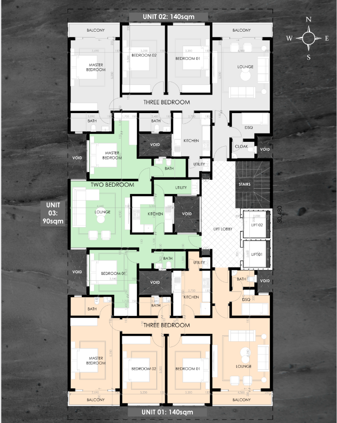 FLOORS 11-16 FLOOR PLAN